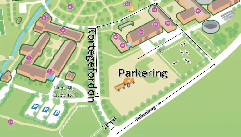 kartöversikt för parkering